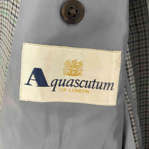 アクアスキュータム AQUASCUTUM シルク混 チェック 2Bシングルテーラードジャケット メンズ AB-4