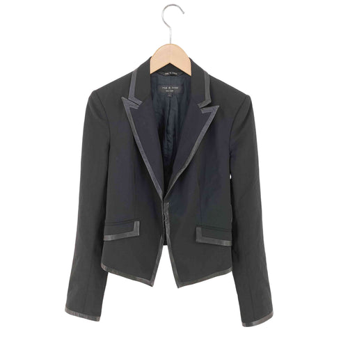 ラグアンドボーン rag&bone レザーパイピング テーラードジャケット レディース 0