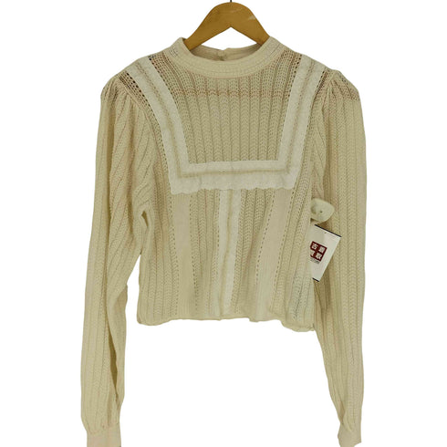 ザラ ZARA 花柄 レース デザイン ニット トップス レディース import:M