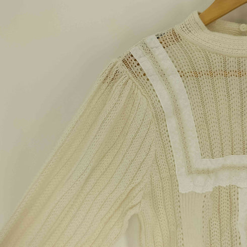 ザラ ZARA 花柄 レース デザイン ニット トップス レディース import:M