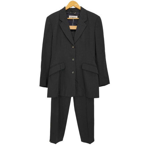 スポーツマックス SPORTMAX ストレッチ 背抜き 3Bジャケット & 裾スリット スラックス セットアップ レディース 上下:42
