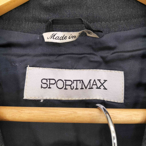 スポーツマックス SPORTMAX ストレッチ 背抜き 3Bジャケット & 裾スリット スラックス セットアップ レディース 上下:42