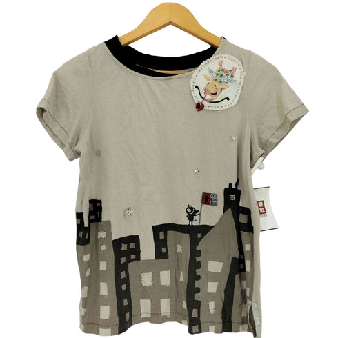 アルベロベロ OLLEBOREBLA 星 ラインストーン パッチワーク 豚 Tシャツ レディース