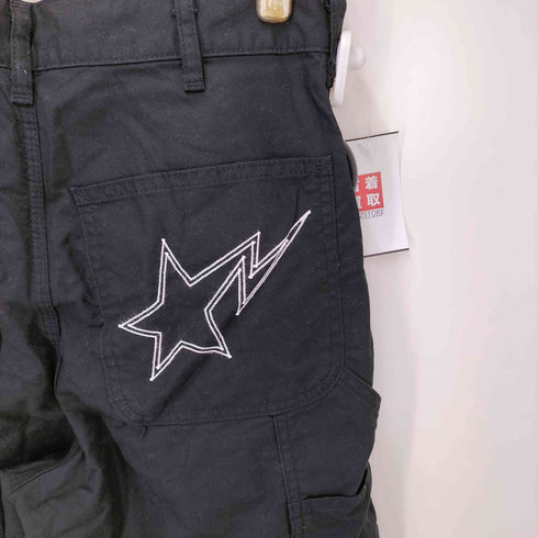 アベイシングエイプ A BATHING APE BAPE WIDE FIT 6 POCKET PANTS エイプヘッド ロゴ 刺繍 ダブルニー ペインター パンツ メンズ JPN:S