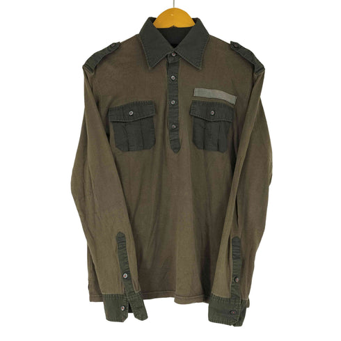 バーバリーブラックレーベル BURBERRY BLACK LABEL エポレット L/S ポロシャツ メンズ JPN:3