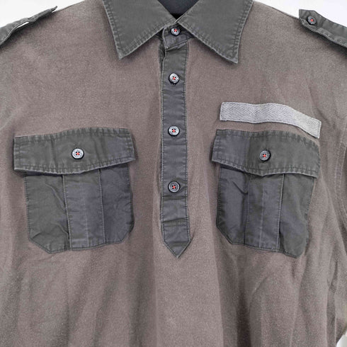 バーバリーブラックレーベル BURBERRY BLACK LABEL エポレット L/S ポロシャツ メンズ JPN:3