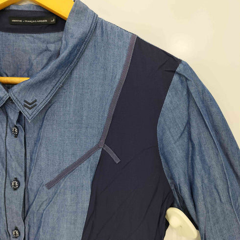 マリテフランソワジルボー MARITHE FRANCOIS GIRBAUD テンセル レーヨン 切替 ロングシャツ チュニック レディース import:L