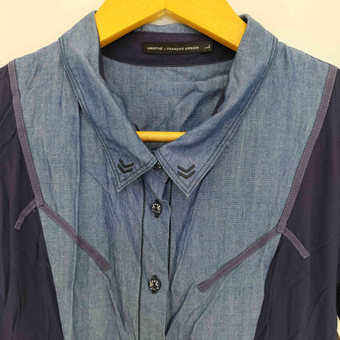 マリテフランソワジルボー MARITHE FRANCOIS GIRBAUD テンセル レーヨン 切替 ロングシャツ チュニック レディース import:L