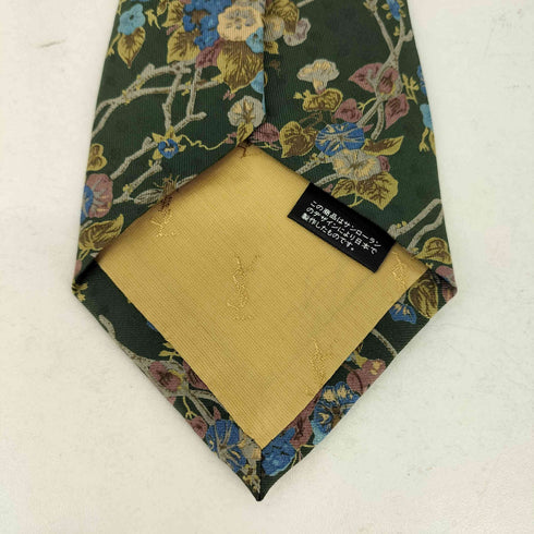 イヴサンローラン Yves Saint Laurent シルク100花柄ネクタイ メンズ
