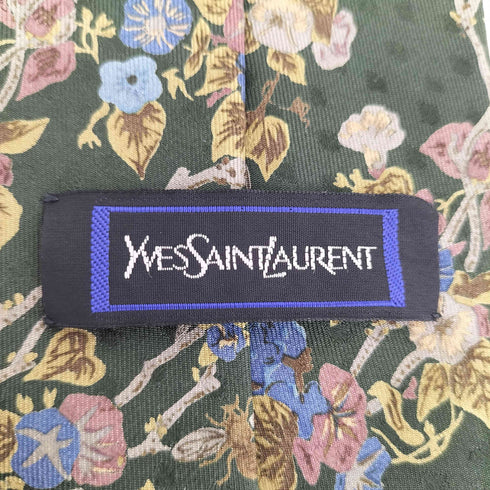 イヴサンローラン Yves Saint Laurent シルク100花柄ネクタイ メンズ