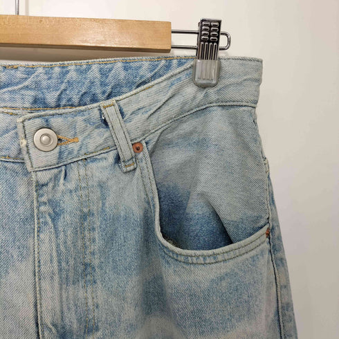 ザラ ZARA レザーカットグラデーションバギーデニムパンツ メンズ FR:38-40