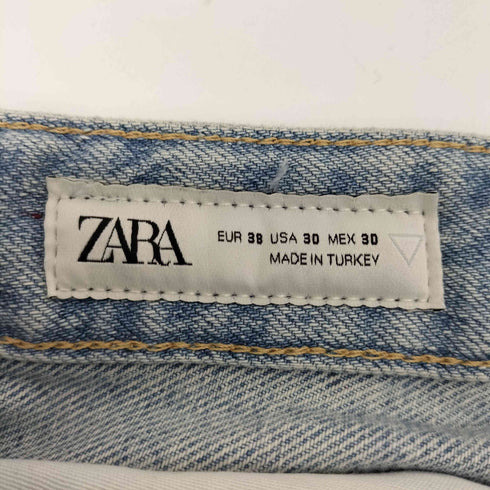 ザラ ZARA レザーカットグラデーションバギーデニムパンツ メンズ FR:38-40