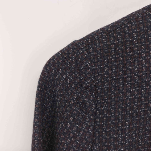ロシャス Rochas チェック柄 レースデザイン ノーカラー ジャケット レディース 9