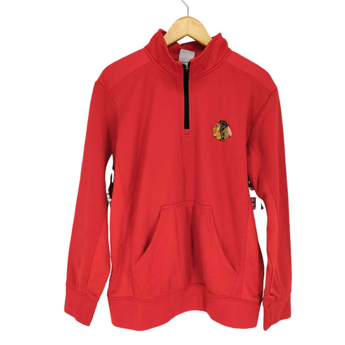 NHL Chicago Blackhawks ロゴプリントハーフジップトップス メンズ JPN:M