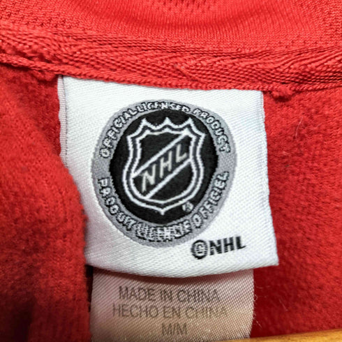 NHL Chicago Blackhawks ロゴプリントハーフジップトップス メンズ JPN:M