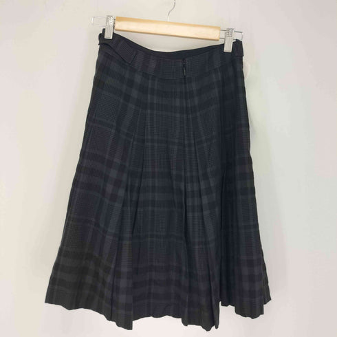 バーバリーロンドン BURBERRY LONDON チェック柄ウールフレアスカート レディース 36
