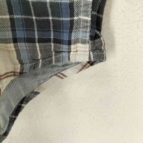 アメリカンイーグル AMERICAN EAGLE ATHLETIC FIT ロゴ刺繍チェックシャツ メンズ JPN:XXL