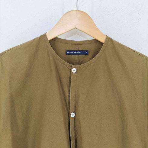 ナチュラルランドリー NATURAL LAUNDRY タイプライター ドロスト バンドカラーワンピース レディース JPN:2