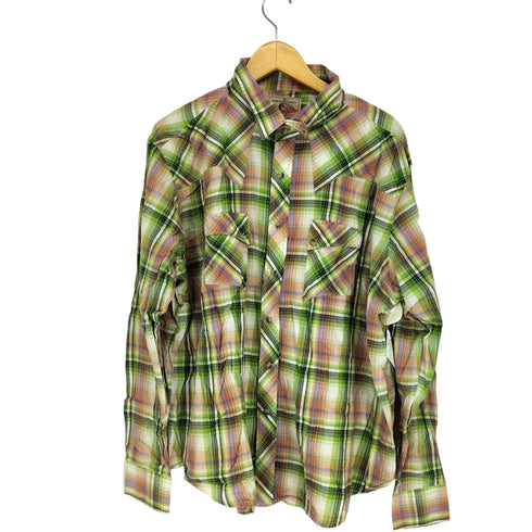 ラングラー Wrangler チェック柄ウエスタンシャツ メンズ