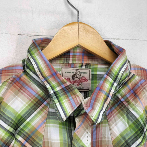 ラングラー Wrangler チェック柄ウエスタンシャツ メンズ