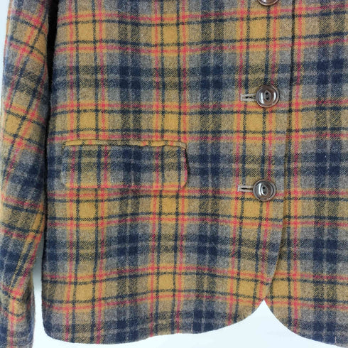 ピュアルセシン pual ce cin ウール チェック フーデッド ジャケット レディース