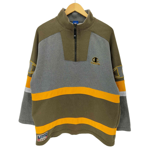 チャンピオン Champion 90S ロントロゴ切替デザインハーフジップスウェット メンズ JPN:M