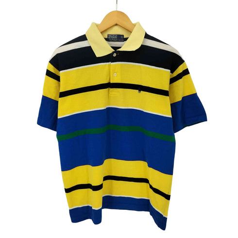 ポロバイラルフローレン Polo by RALPH LAUREN 90S ポニー刺繍ボーダー鹿の子ポロシャツ メンズ JPN:L