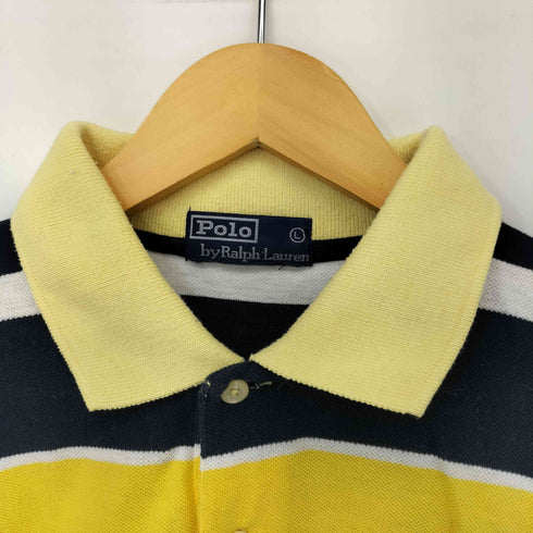 ポロバイラルフローレン Polo by RALPH LAUREN 90S ポニー刺繍ボーダー鹿の子ポロシャツ メンズ JPN:L