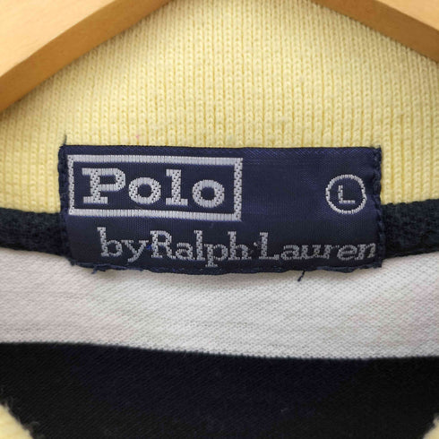 ポロバイラルフローレン Polo by RALPH LAUREN 90S ポニー刺繍ボーダー鹿の子ポロシャツ メンズ JPN:L