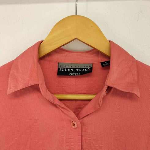 エレントレーシー Ellen Tracy サテン シルクロングスリーブシャツ レディース 8