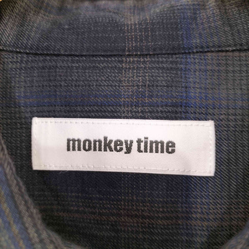 モンキータイム MONKEY TIME ブラッシュドオンブレチェック長袖シャツ メンズ JPN:XL
