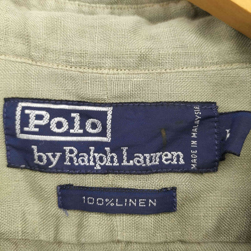 ポロバイラルフローレン Polo by RALPH LAUREN ポニー無 リネンシャツ メンズ L
