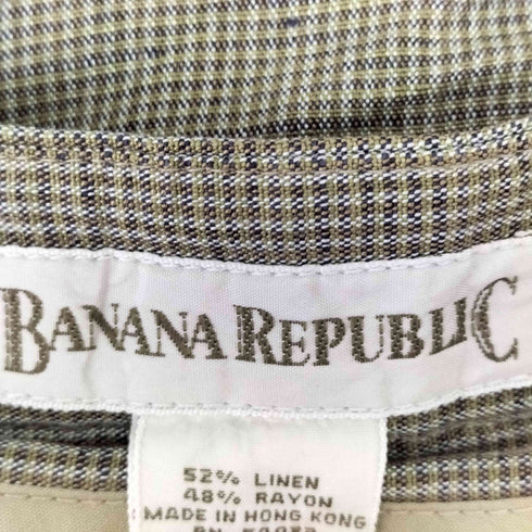 バナナリパブリック BANANA REPUBLIC リネンレーヨン 2タックチェックスラックス メンズ 32/32