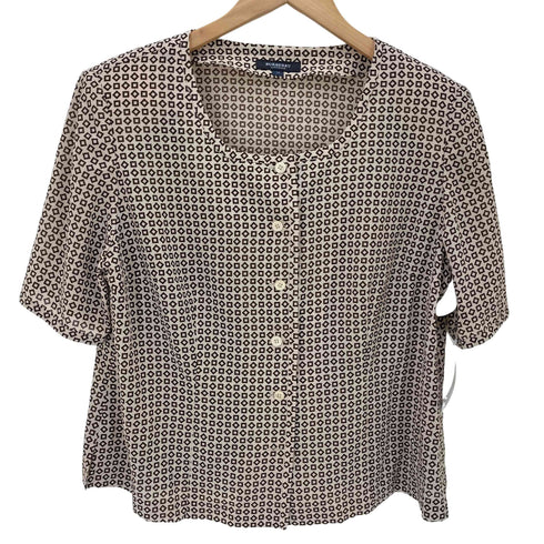 バーバリーロンドン BURBERRY LONDON 幾何学 S/S シャツ ブラウス レディース JPN:13号