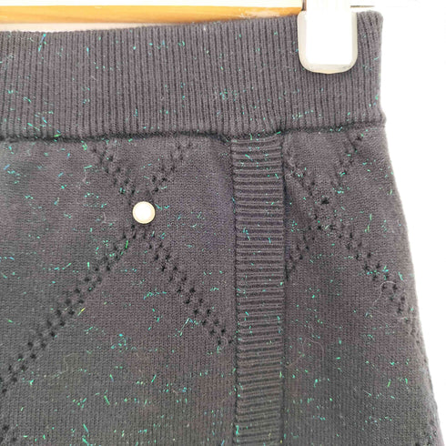 Riu Pearl eyelet short skirt パール ラメ ニットスカート レディース
