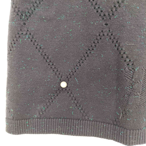 Riu Pearl eyelet short skirt パール ラメ ニットスカート レディース