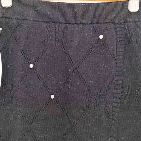 Riu Pearl eyelet short skirt パール ラメ ニットスカート レディース