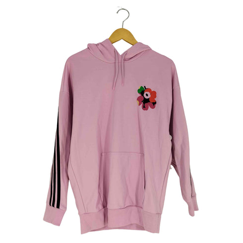 アディダス adidas フラワープリント 3ストライプ プルオーバーパーカー レディース J:OT