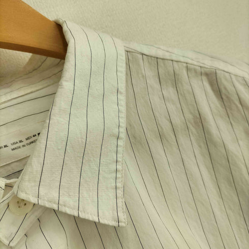 ザラ ZARA RELAXED FIT リヨセル ナイロン ストライプ長袖シャツ メンズ USA XL