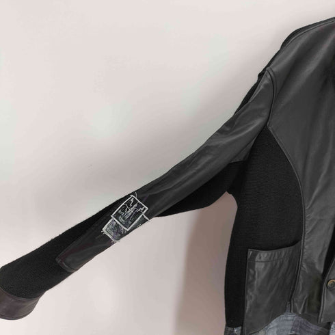 ザラ ZARA ニットコンビレザージャケット メンズ import:L