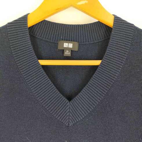 ユニクロ UNIQLO ワッフルVネックセーター メンズ JPN:XL