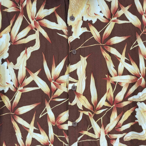 キューバベラ CUBAVERA レーヨン100ボタニカル柄 S/S シャツ メンズ import:L