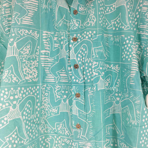 クイックシルバー Quiksilver 総柄 S/S シャツ メンズ import:M