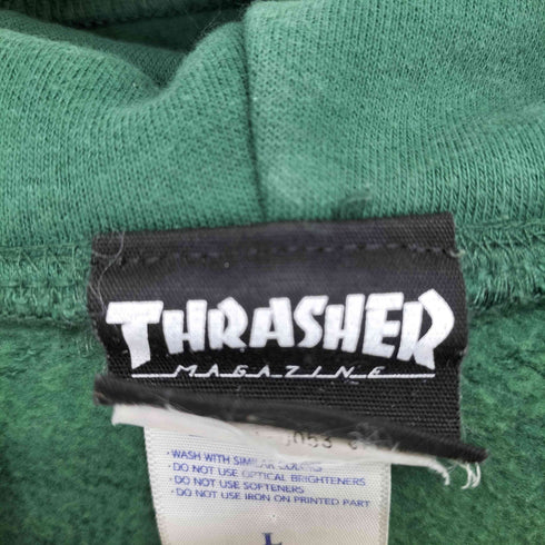 スラッシャー THRASHER ロゴプリント ドローコード プルオーバー パーカー メンズ L
