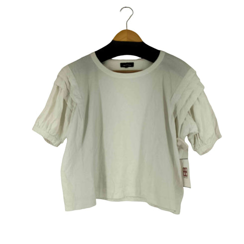 トリココムデギャルソン tricot COMME des GARCONS 14SS ワイドショルダーティアードクロップド S/S Tシャツ レディース JPN:S