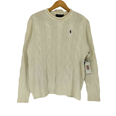 ポロラルフローレン POLO RALPH LAUREN ポニー刺繍ロゴ 太ケーブルニット レディース S