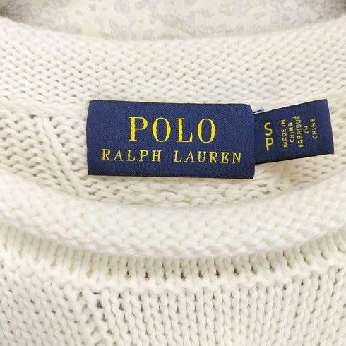 ポロラルフローレン POLO RALPH LAUREN ポニー刺繍ロゴ 太ケーブルニット レディース S