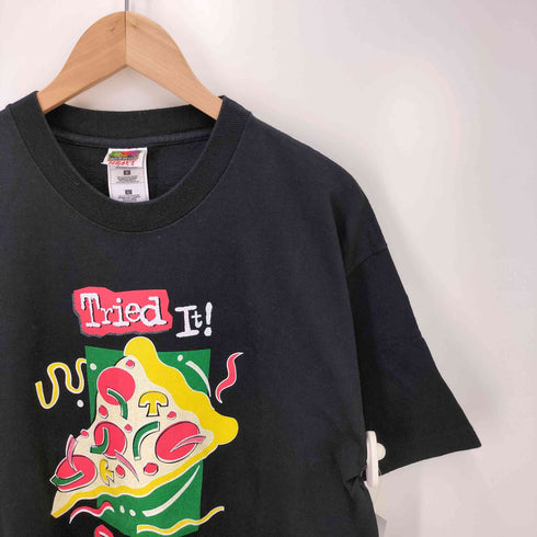 00S FRUIT OF THE LOOM HEAVY ボディTried It Loved It ピザ 企業ロゴ S/S クルーネック Tシャツ メンズ import:L