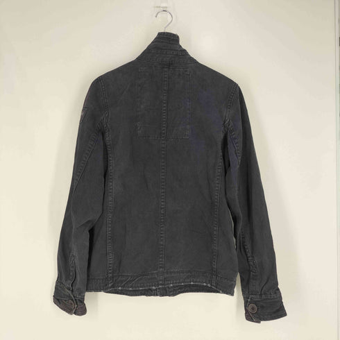 アバクロンビーアンドフィッチ Abercrombie & Fitch ロゴ刺繍 エポレット付き ハイネック ジップアップジャケット メンズ import:S