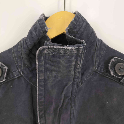 アバクロンビーアンドフィッチ Abercrombie & Fitch ロゴ刺繍 エポレット付き ハイネック ジップアップジャケット メンズ import:S
